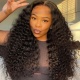 130% Density 1B# Top Quality Virgin Human Hair Deep Wave Full Lace Wigs Natural Color