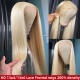 Color 613# Glueless HD Swiss Lace 13x4/13x6 Full Frontal Wig 200% Density Virgin Human Hair Small Knots