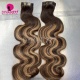 P4/27 Highlighted Color Seamless Clip in Hair Extensions 1Pack 6Pcs 120g Remy Human Hair Extend Length Volume