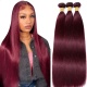 Color 99J Burgundy 14A Royal Grade Straight 100% Virgin Hair Extension 1 Bundles