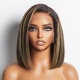 Ombre Blonde Highlight Silky Straight Glueless 13x4 Lace Bob Wig 200% Density 100% Human Hair