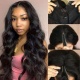 Beginner Friendly U Part Wigs V Part Wigs 200% Density Virgin Human Hair Wigs Natural Color 1B#