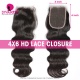 HD 4x6 Lace Closure Skin Melt Virgin Human hair With Baby Hair Pre Plucked Natural Color