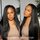 U Part Wigs V part Wigs 200% Density Yaki Straight Virgin Human Hair Wigs Natural Color