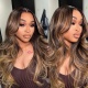 Glueless Wear Go Color P4/27 HD 5x5 Lace Closure Wigs 200% Density Virgin Human Hair Wigs