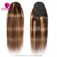150rams Highlight Color Ponytail Hair Extensions Velcro / Drawstring 100% Remy Hair Extension