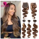 Highlight Color P4/27 Best Match Top Lace Closure 4x4 / 5x5 With 3 or 4 Bundles 14A Royal Grade Virgin Hair Extensions