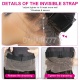 Invisi-Strap Drawstring 360 HD Lace Wig 180% Density Glueless Bleached Knots Virgin Human Hair Wig Natural Color