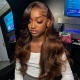 Brown Color 4# Full Lace Wigs Body Wave Top Quality Virgin Human Hair