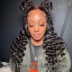 130% Density 1B# Top Quality Virgin Human Hair Deep Wave Full Lace Wigs Natural Color