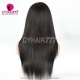 Jet Black Invisi-Strap Drawstring 360 HD Lace Wig 180% Density Glueless Bleached Knots Virgin Human Hair Wig