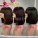Fringes Bob Wig Double Drawn 2x3 Lace Closure Wig Bone Straight 250% Density 100% Virgin Human Hair Wigs(Wholesale Contact What’sapp)