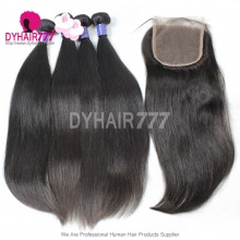Best Match Royal 3 or 4 Bundles Virgin Hair Cambodian Straight Hair With 4x4/5x5 Top Lace Closure Hair Extensions