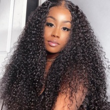 180% density Top Quality Virgin Human Hair Jerry Curly Lace Front Wigs