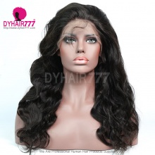Stock Clearance Color 1B# 13*4 Lace Frontal Wigs Body Wave 180% Density Top Quality Virgin Human Hair with elastic band