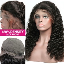 Stock Clearance Color 1B# 13*4 Lace Frontal Wigs Loose Wave 180% Density Top Quality Virgin Human Hair with elastic band