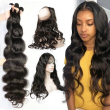 Royal Grade 2 or 3 Bundles Virgin Brazilian Body Wave With 360 Lace Frontal Hair Extensions