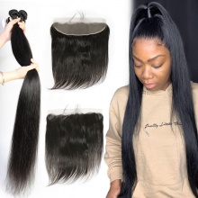 13x4/13x6 Lace Frontal With 3 or 4 Bundles Brazilian Silky Straight Hair Royal Virgin Remy Hair Extensions