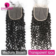 Lace Top Closure (4*4) Deep Curly Human Virgin Hair Freestyle Free Part Middle Part Two Part Three Part