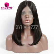 Lace Wigs 13*1 T Part Bob Lace Wigs Natural Color Straight Remy Human Hair Wig 130% Density