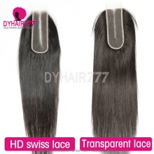 Transparent Lace Top Kim Closure (2*6) Human Virgin Hair Freestyle Free Part Middle Part 