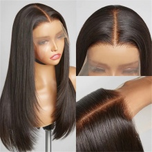 Layered Cut Straight Hair Full Frontal 13x4 HD Lace Human Hair Wigs Glueless 150% Density Pre Plucked Natural Hairline
