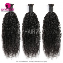 1Pack Kinky Curly Bulk Braiding Hair 100% Virgin Human Hair Weaving No Weft Natural color 1B 100grams/PACK