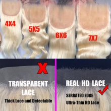 Royal HD Swiss 4x4/5x5/6x6/7x7 Blonde 613 Lace Top Closure Human Virgin Hair