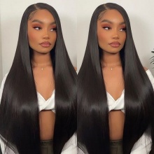 32inches 13*4 Frontal Super Double Drawn Wigs Human Hair Wigs Natural Color Pre Plucked
