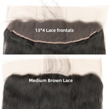 Stock Clearance 13*4 Lace Frontal Medium Brown Lace Human Virgin Hair Natural Color