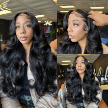 Full Frontal HD 13x4 Lace Wigs 250% Density Glueless Wear Go Lightly Plucked Bleached 100% Unprocessed Virgin Human Hair