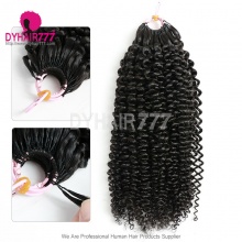 1 Pack Crochet Hair Extension Kinky Curly For Miracle Knots (100g pre sparated strands)100% Virgin Human Hair Natural Color
