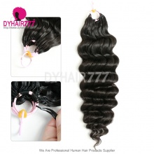 1 Pack Crochet Hair Extension Deep Wave For Miracle Knots (100g pre sparated strands)100% Virgin Human Hair Natural Color