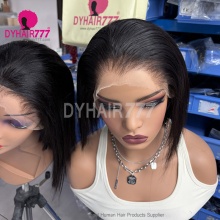 Lagos Hairline 13x4 HD Lace Bob Wig 180% Density Straight Hair 100% Human Hair Natural Color